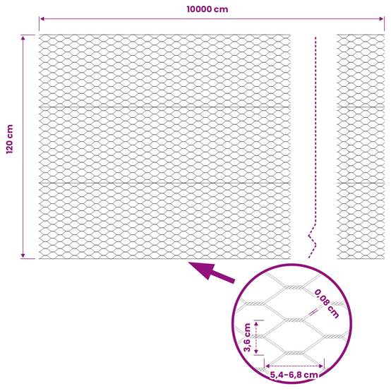 Clôture hexagonale PVC gris 100 x 1,2 cm, Poids :20.85kg - PANGIVO - Image 9