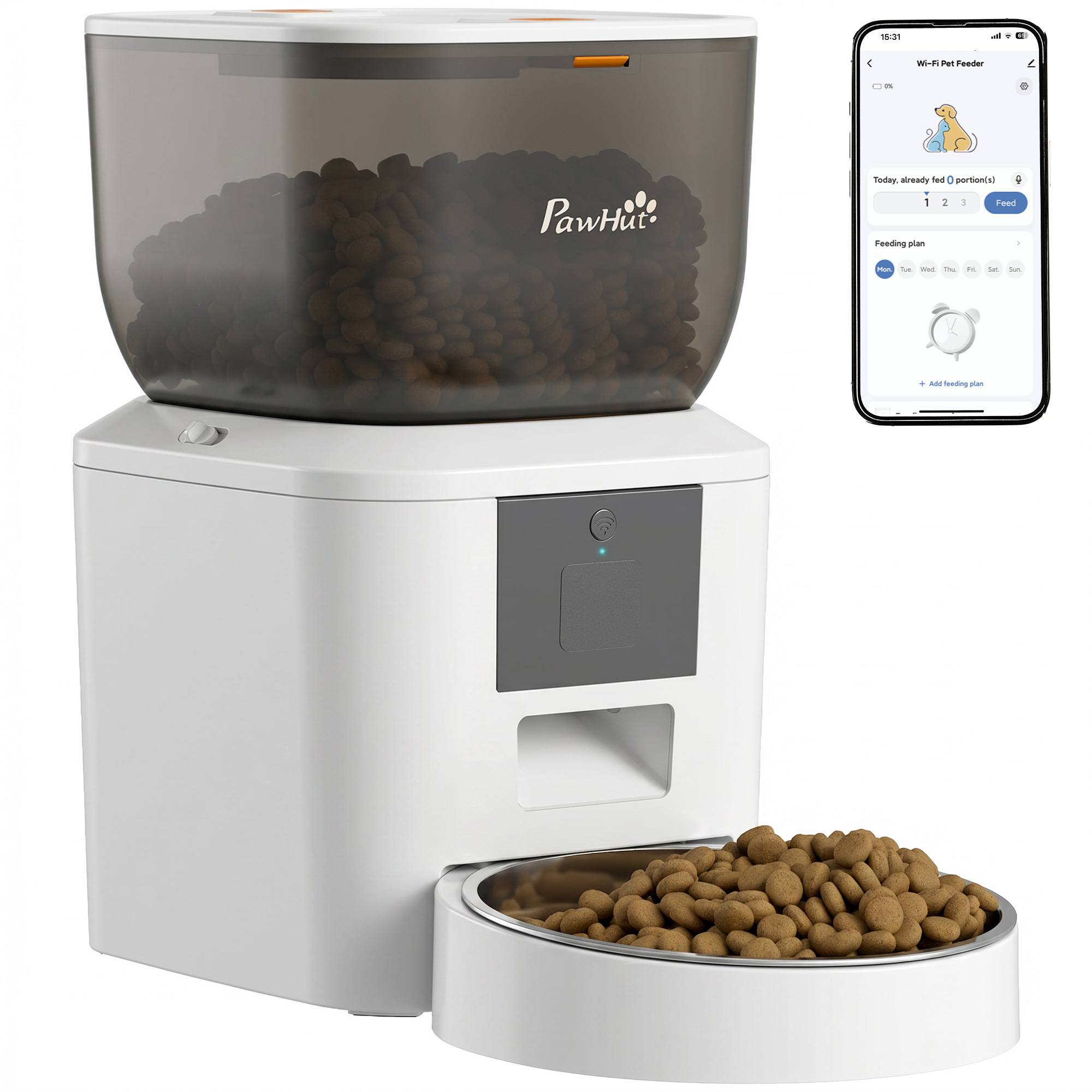Sans Marque - Distributeur croquettes chat WiFi 2,4GHz 4L app 1-10 repas son 10s,Sans Marque - Image 1