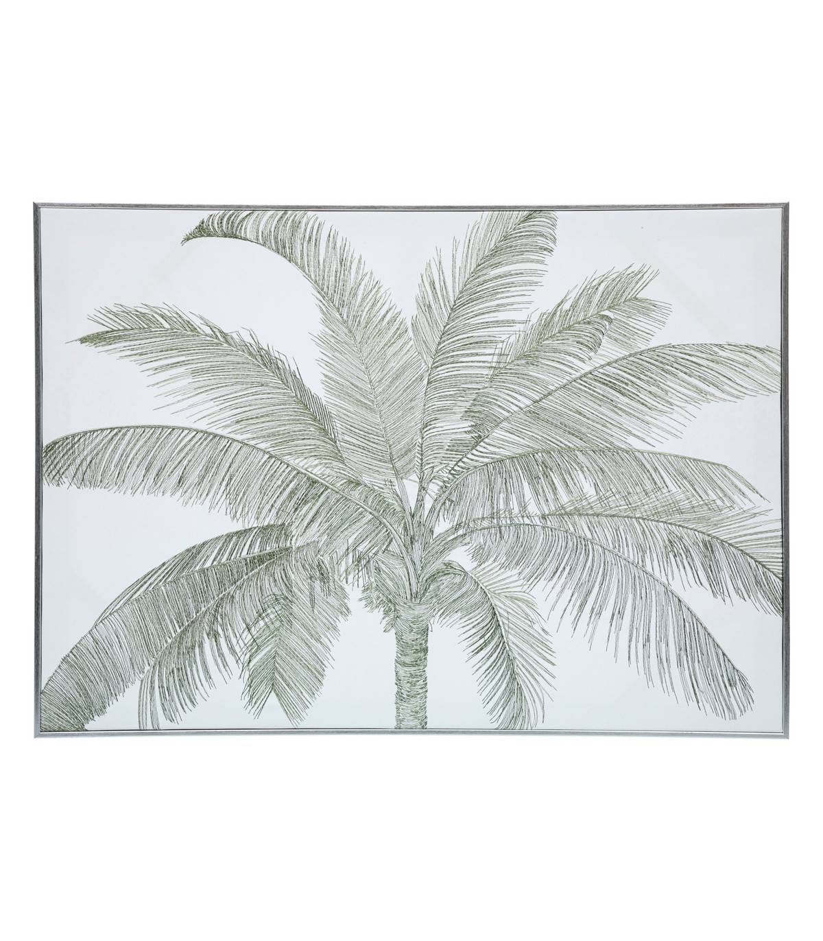 Tableau Toile murale brodée et encadrée Grand Palmier 70 x 50 cm - Imagen 1