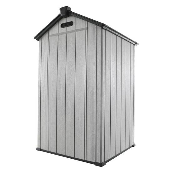Jobu - Abri de jardin 1,24m² résine brossée gris avec plancher Jobu Docker - Image 5
