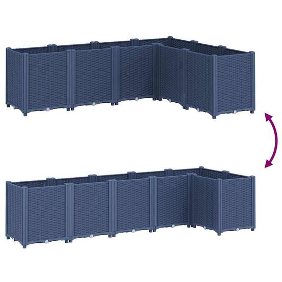 Jardinière polypropylène bleu gris 160 x 120 x 53 cm - PANGIVO - Image 6