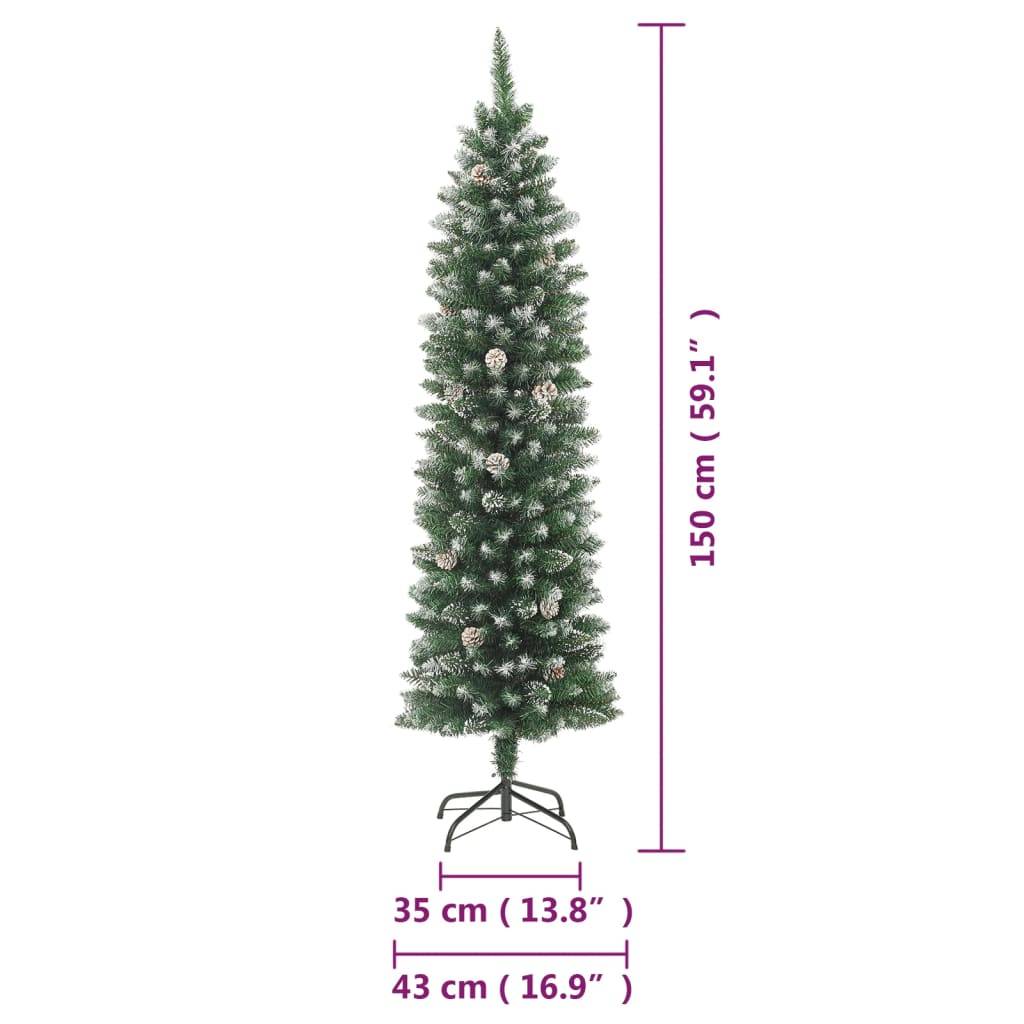 Vidaxl - Sapin de Noël artificiel mince avec support 150 cm PVC vidaXL 345165 - Image 3