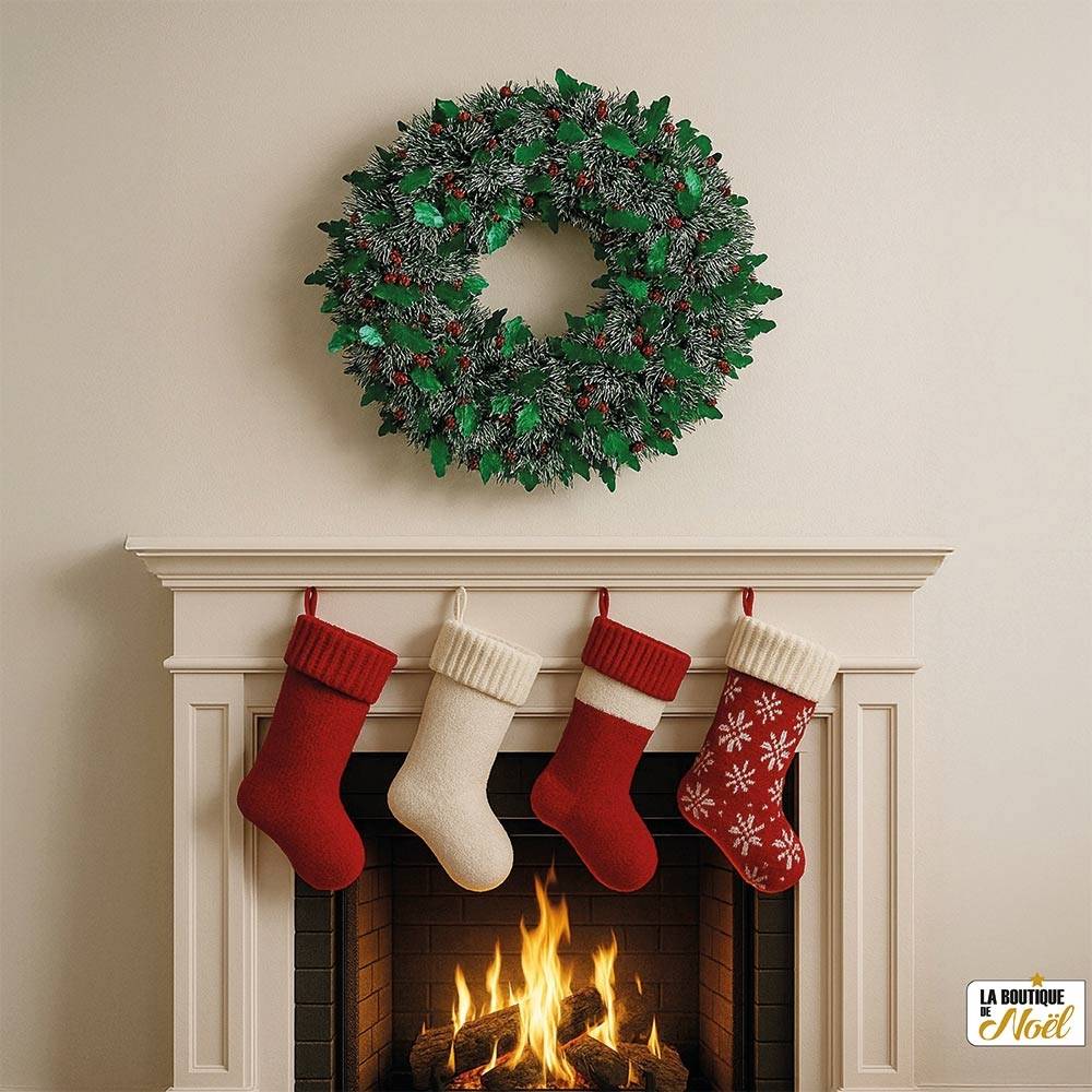 Couronne de l'Avent en guirlande de sapin artificiel 48 cm - LA BOUTIQUE DE Noël - Image 3