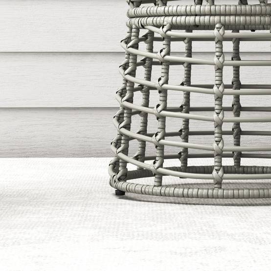 Table basse de jardin résine tressée gris 45 x 45 x 50 cm - PANGIVO - Image 9