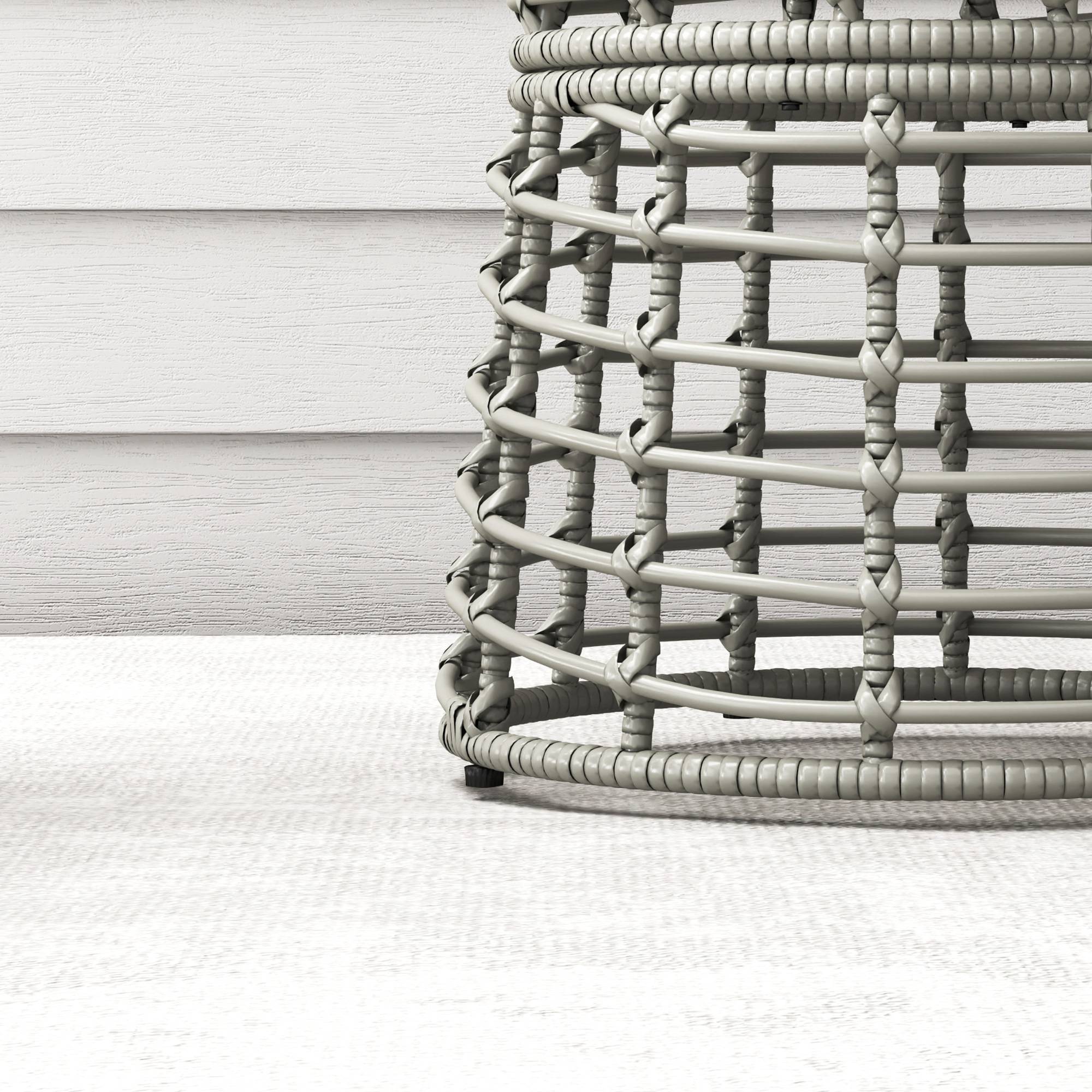 Table basse de jardin résine tressée gris 45 x 45 x 50 cm - PANGIVO - Image 9
