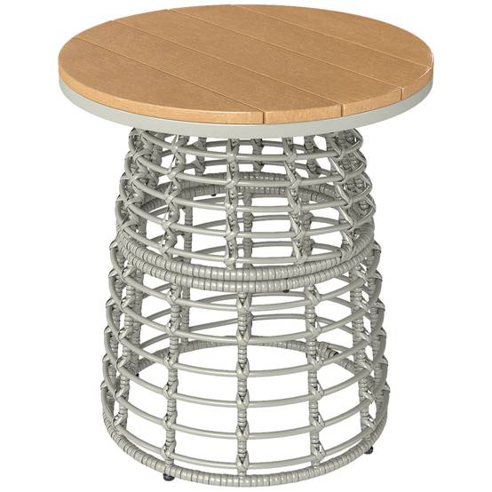 Table basse de jardin résine tressée gris 45 x 45 x 50 cm - PANGIVO - Image 2