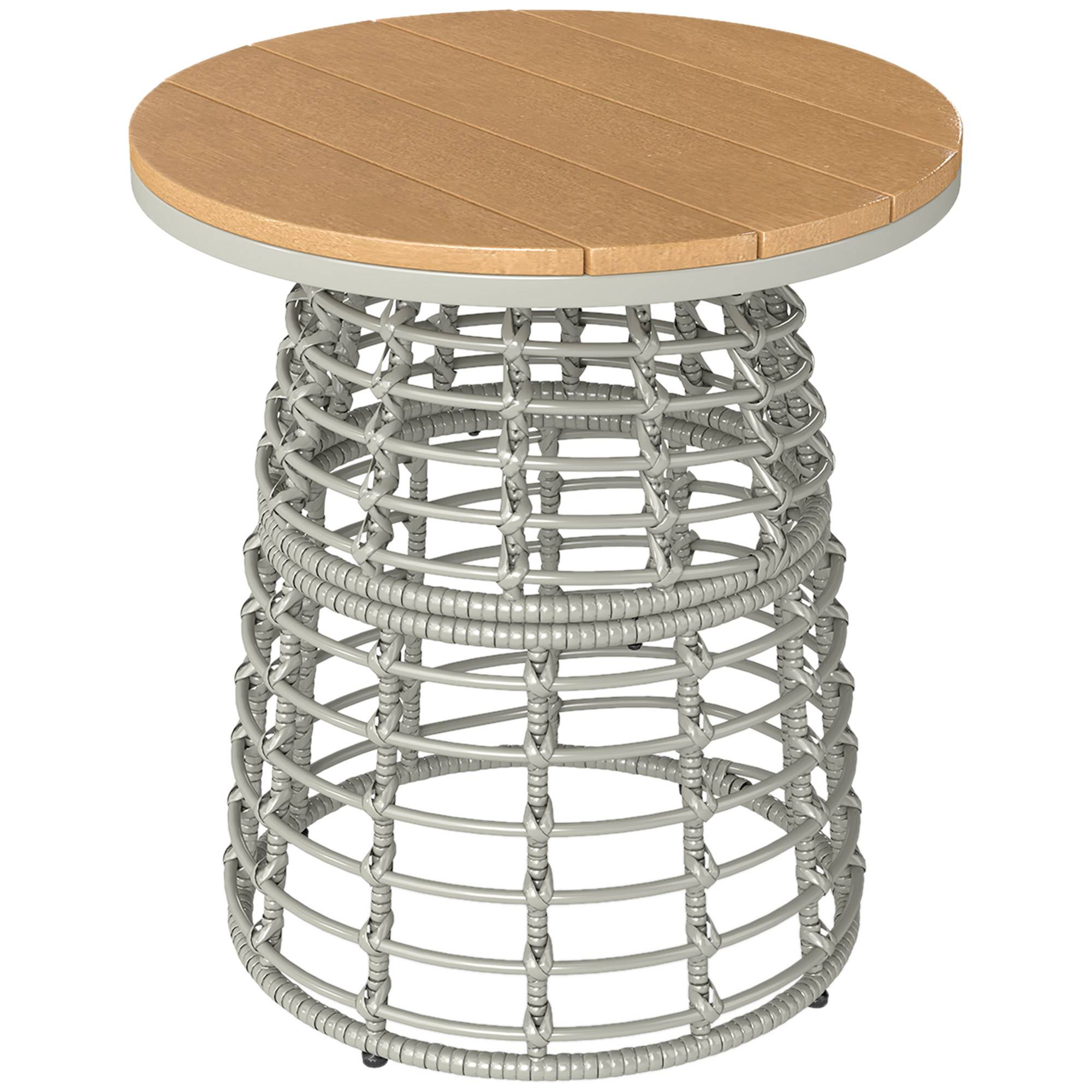 Table basse de jardin résine tressée gris 45 x 45 x 50 cm - PANGIVO - Image 2