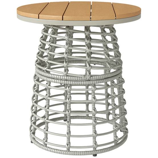 Table basse de jardin résine tressée gris 45 x 45 x 50 cm - PANGIVO - Image 1