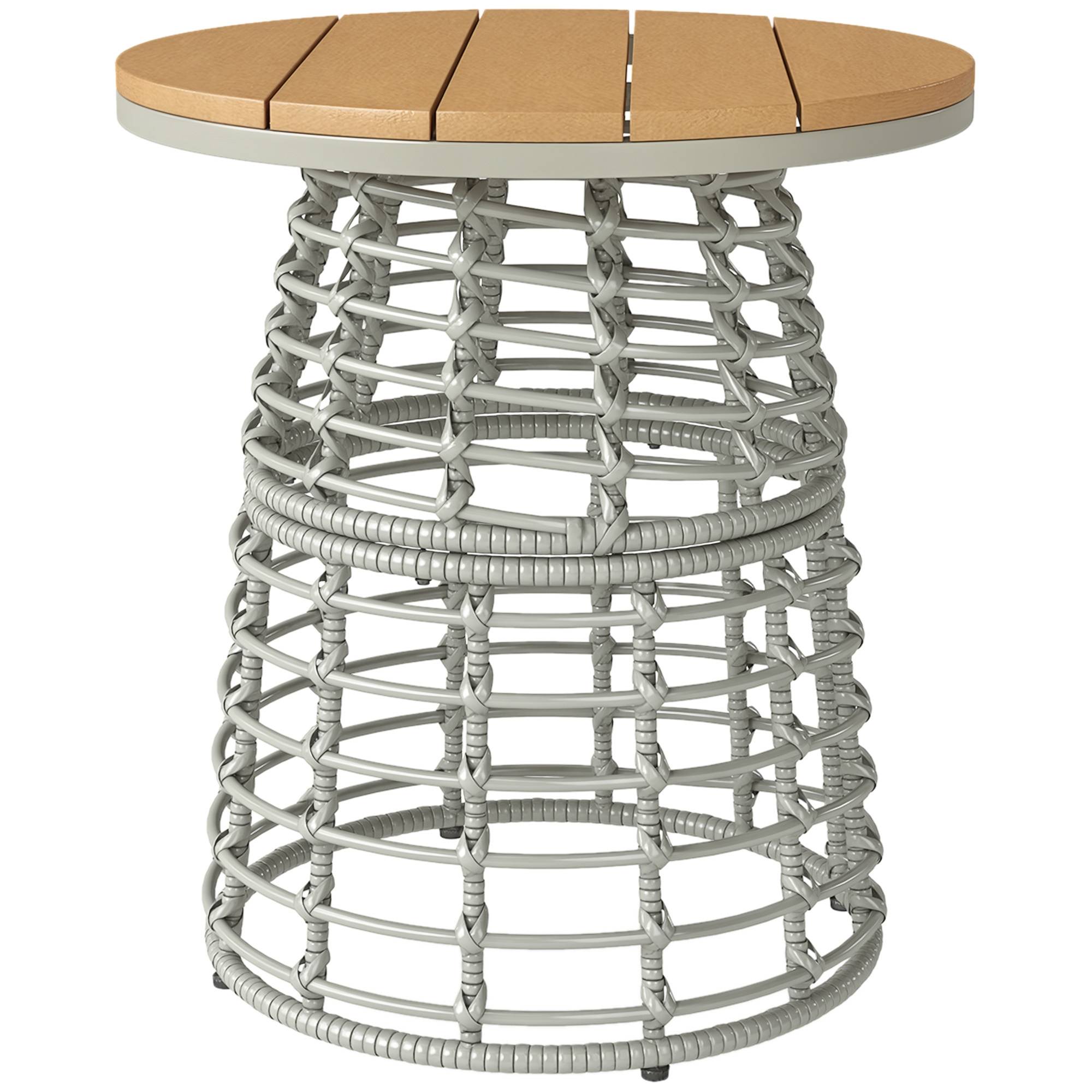 Table basse de jardin résine tressée gris 45 x 45 x 50 cm - PANGIVO - Image 1