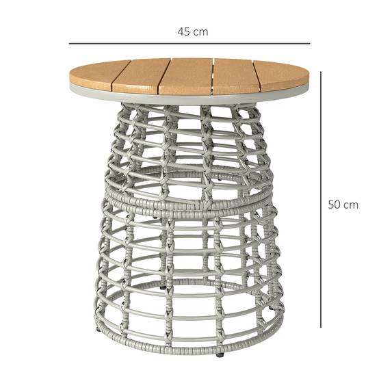 Table basse de jardin résine tressée gris 45 x 45 x 50 cm - PANGIVO - Image 5