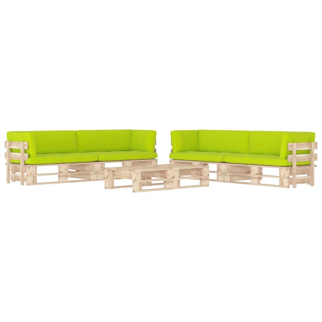 Helloshop26 - Salon de jardin meuble d'extérieur ensemble de mobilier palette 6 pièces avec coussins bois de pin imprégné - Imagen 1