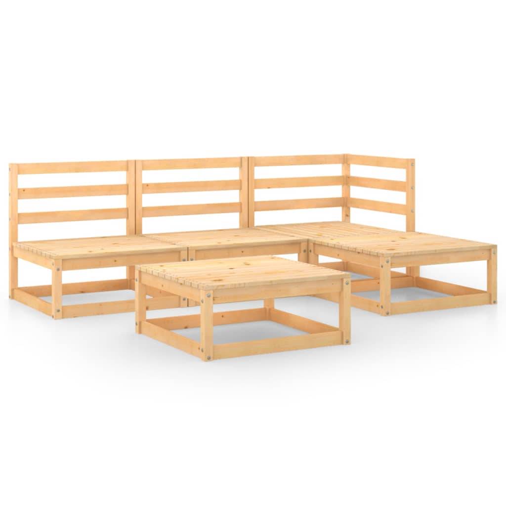 Helloshop26 - Salon de jardin meuble d'extérieur ensemble de mobilier 5 pièces bois de pin massif - Imagen 1