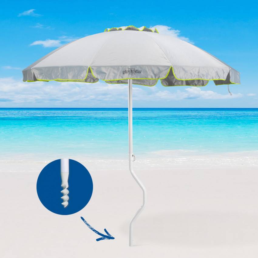Parasol de plage léger visser protection UV 220 cm Solis - Image 5