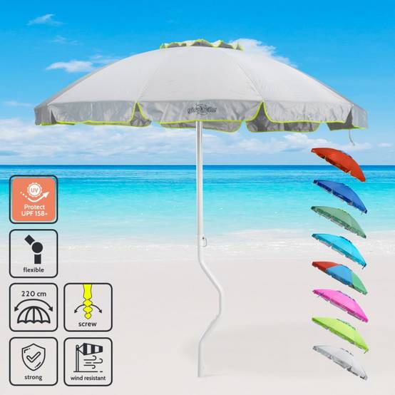 Parasol de plage léger visser protection UV 220 cm Solis - Image 3