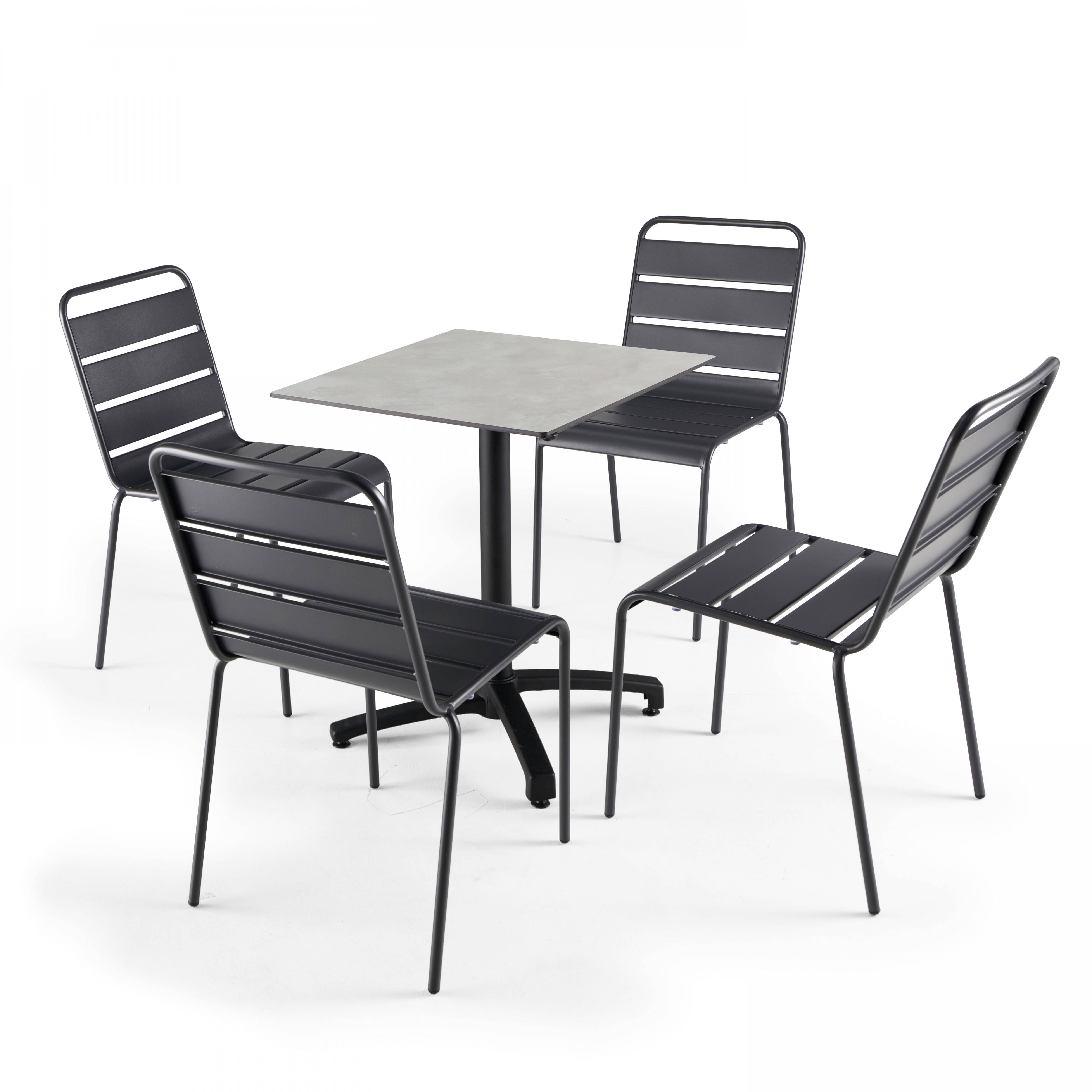 Oviala - Table de terrasse 60 cm inclinable beton gris clair Opéra - Oviala - Imagen 6