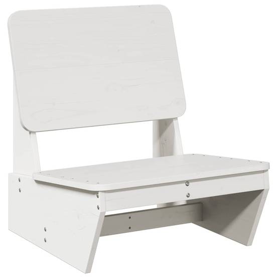 Set de 2 Fauteuils de Jardin Bas en Bois de Pin Massif pour Balcon et Patio Blanc – ComfortXL Outdoor Living - Image 3