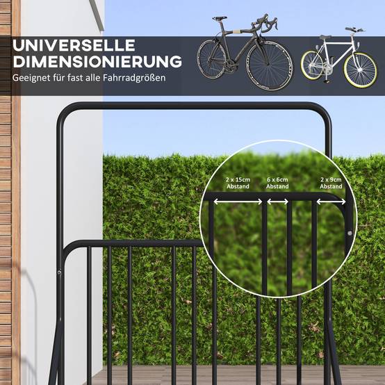 Râtelier pour vélos acier noir 102 x 92 x 130 cm - PANGIVO - Image 7