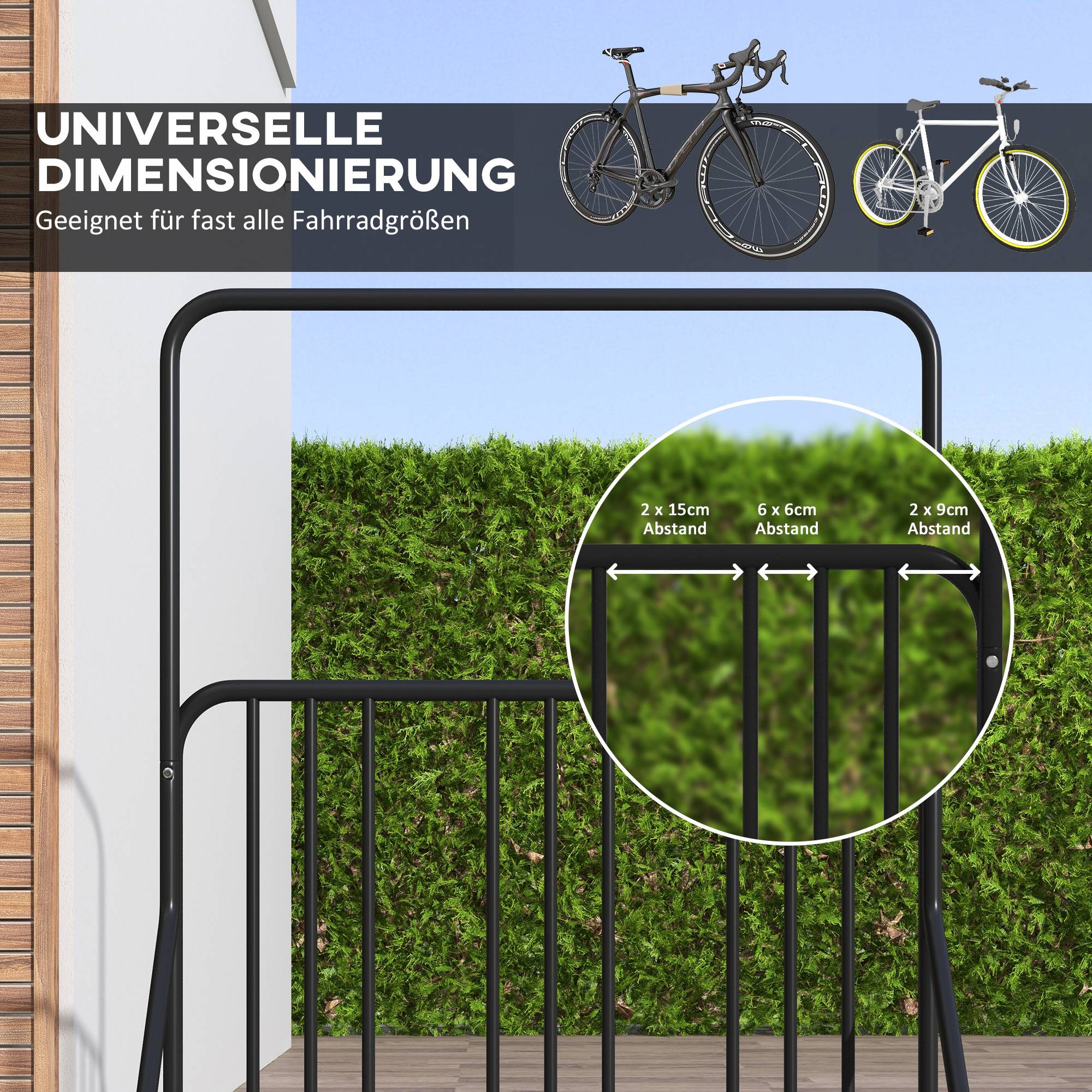 Râtelier pour vélos acier noir 102 x 92 x 130 cm - PANGIVO - Image 7