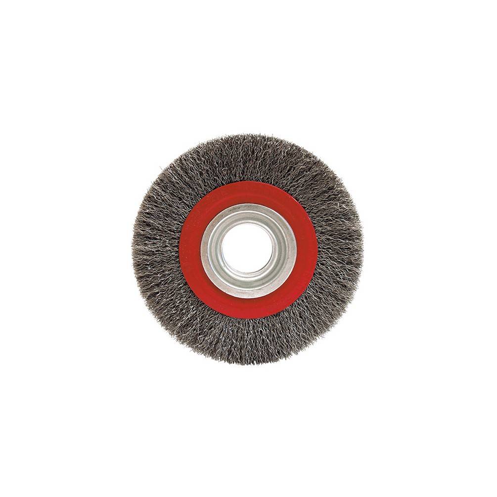 Brosse circulaire fil acier ondulé pour touret 0.30 mm D. 125 mm Al. 16 mm Ep. 20 mm pour métal - Décapage dur - LEMAN - 410.150 - Imagen 1