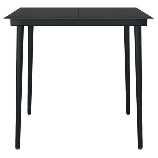 Salon de Jardin 4 Personnes Table Carrée Verre et Chaises Aspect Rotin Tressé Noir – ComfortXL Outdoor Living - Image 3