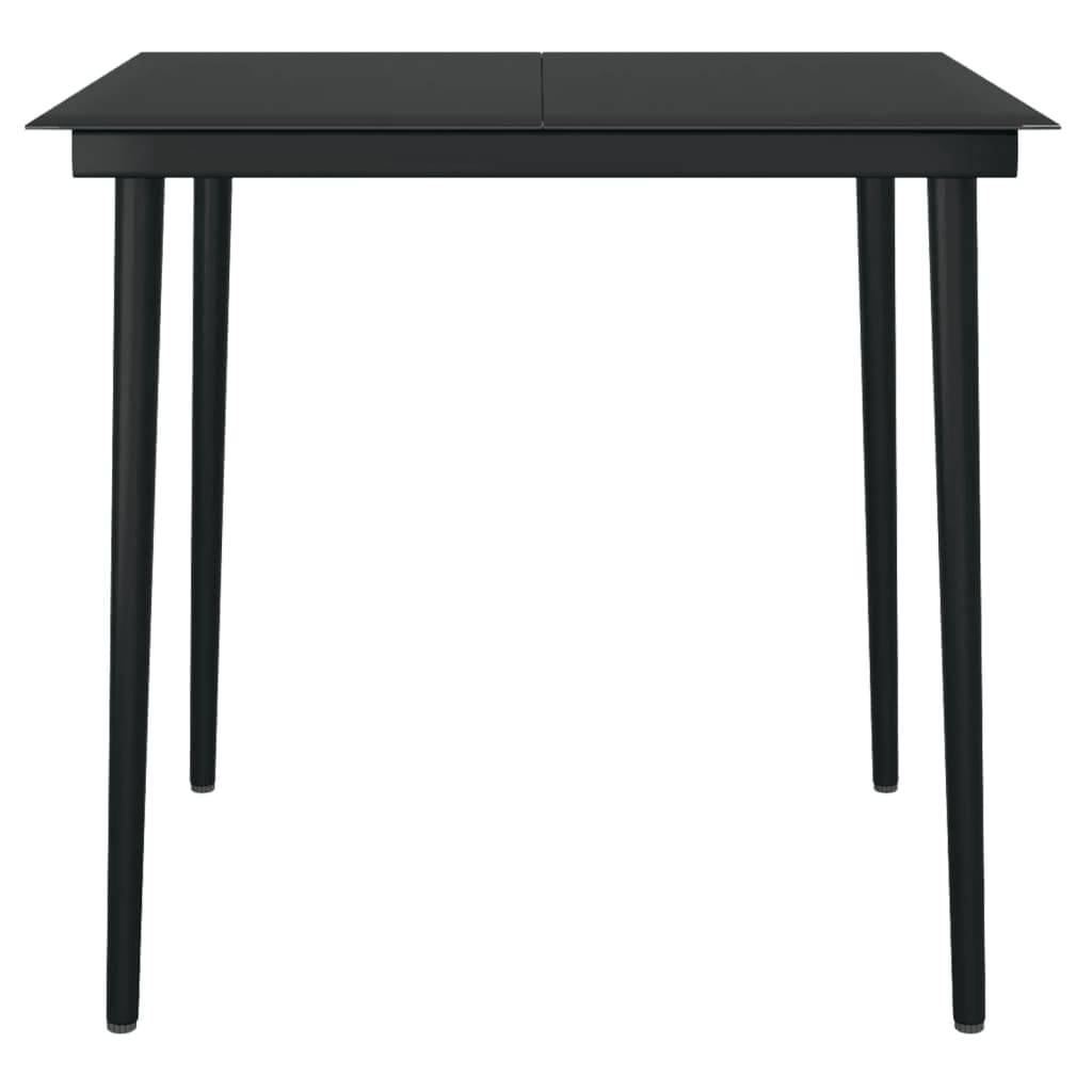 Salon de Jardin 4 Personnes Table Carrée Verre et Chaises Aspect Rotin Tressé Noir – ComfortXL Outdoor Living - Image 3