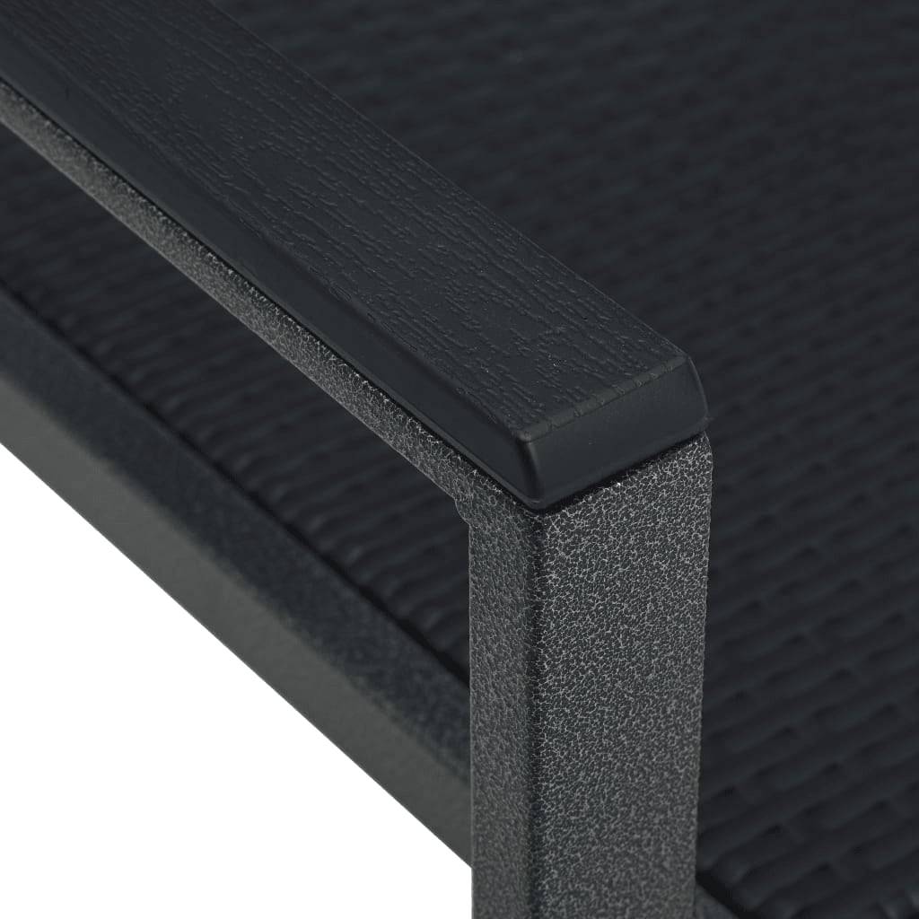 Salon de Jardin 4 Personnes Table Carrée Verre et Chaises Aspect Rotin Tressé Noir – ComfortXL Outdoor Living - Image 9