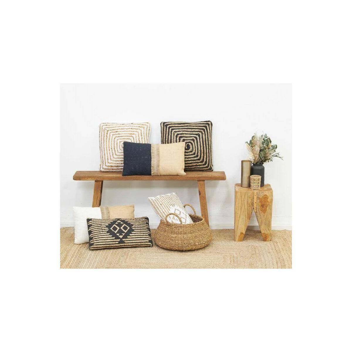 Aubry Gaspard - Coussins à motif en jute et coton (Lot de 3) - Imagen 1