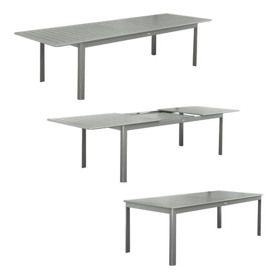 sweeek - Table de jardin kaki SEATTLE extensible aluminium. 10 places. 227 / 290 x 100 x 75 cm | sweeek - Image 4