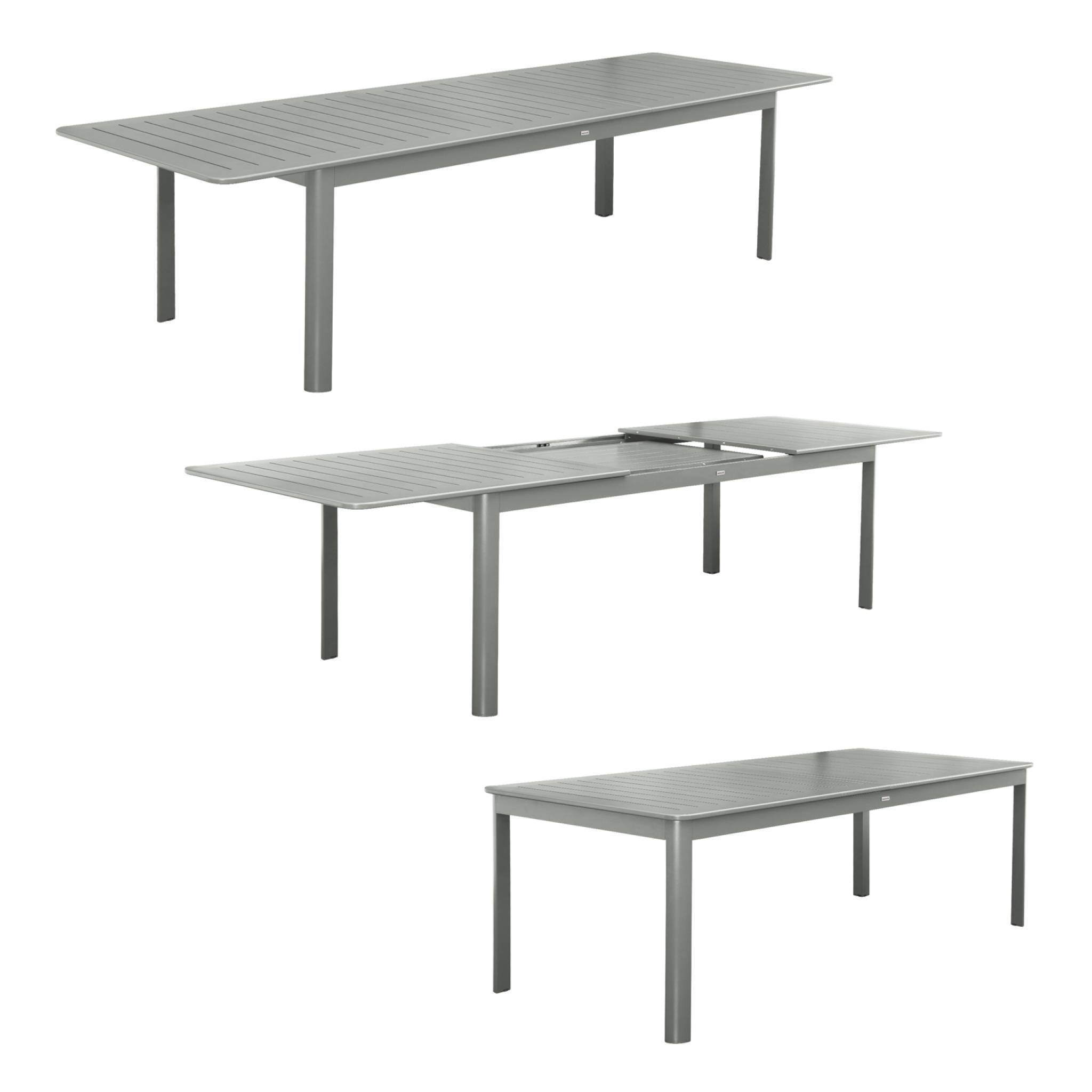 sweeek - Table de jardin kaki SEATTLE extensible aluminium. 10 places. 227 / 290 x 100 x 75 cm | sweeek - Image 4