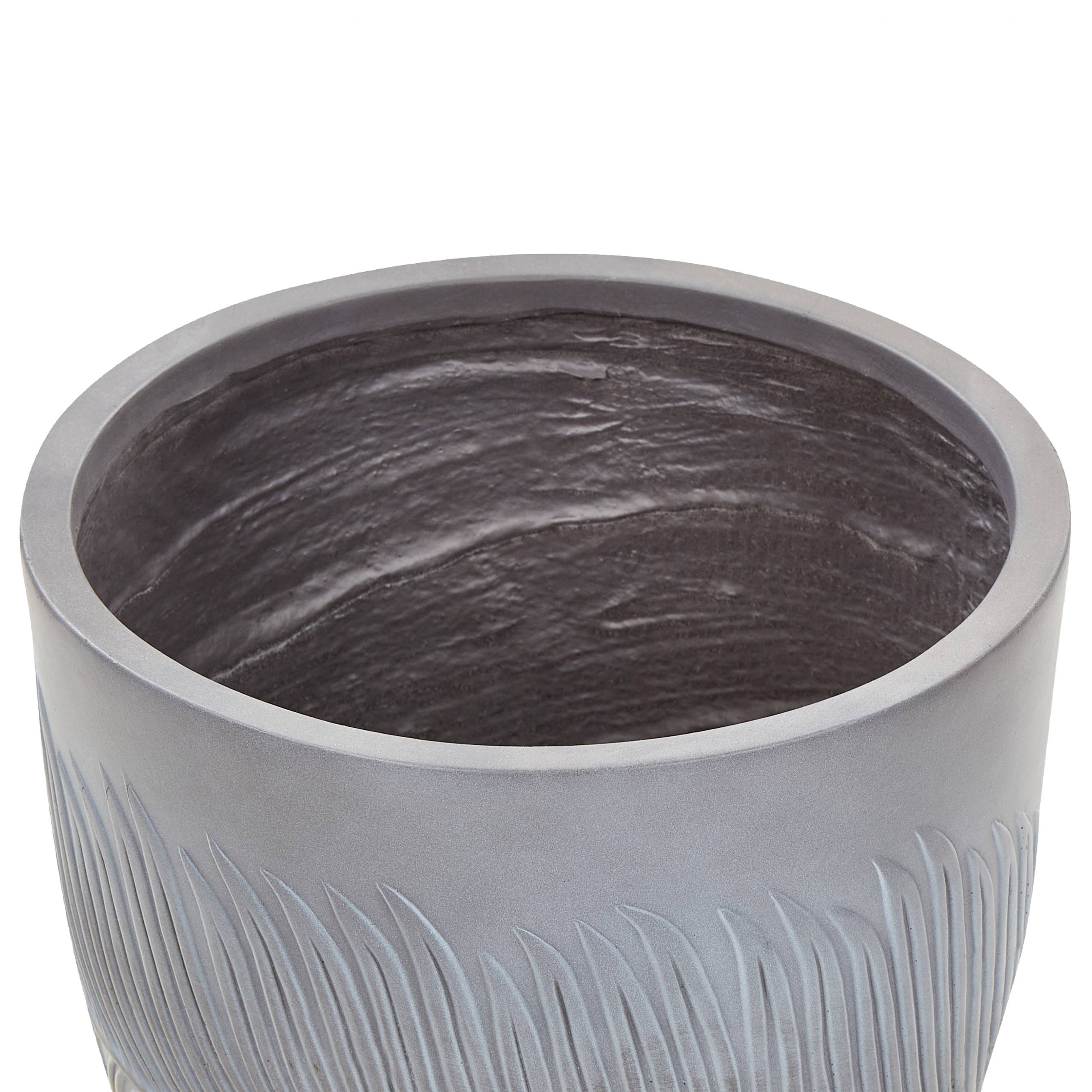 Beliani - Pot de Fleurs Gris en Fibres d'argile 35 x 35 x 33 cm Taille Haute avec Trou de Drainage Cache-pot Extérieur pour Jardin Patio - Imagen 3