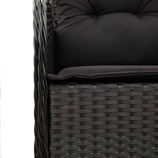 Salon de Jardin 8 Personnes Résine Tressée, Table Bois d'Acacia et 8 Fauteuils Inclinables avec Repose-pieds, Noir – ComfortXL Outdoor Living - Image 6