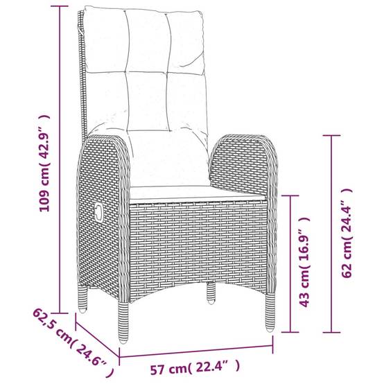 Salon de Jardin 8 Personnes Résine Tressée, Table Bois d'Acacia et 8 Fauteuils Inclinables avec Repose-pieds, Noir – ComfortXL Outdoor Living - Image 9
