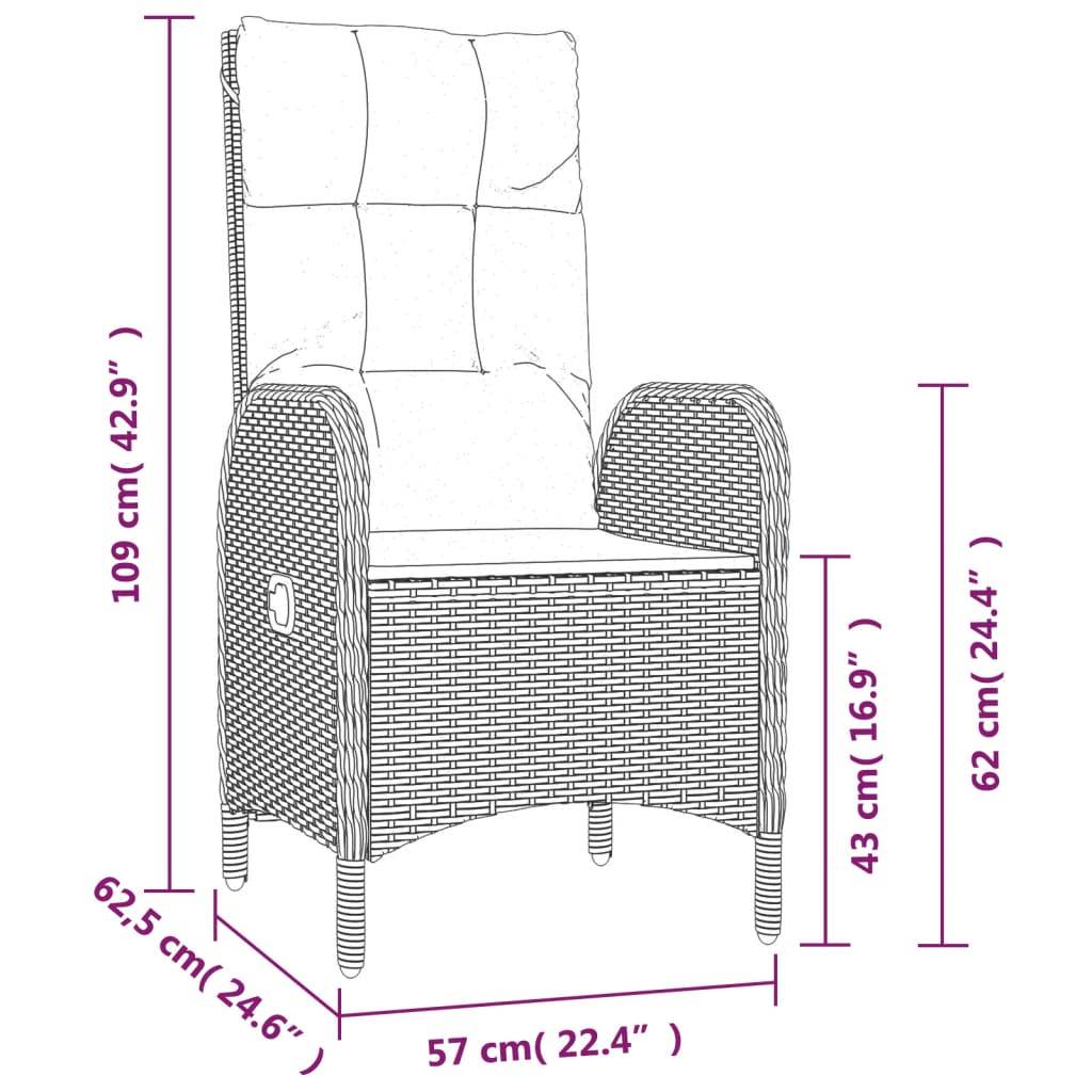 Salon de Jardin 8 Personnes Résine Tressée, Table Bois d'Acacia et 8 Fauteuils Inclinables avec Repose-pieds, Noir – ComfortXL Outdoor Living - Image 9