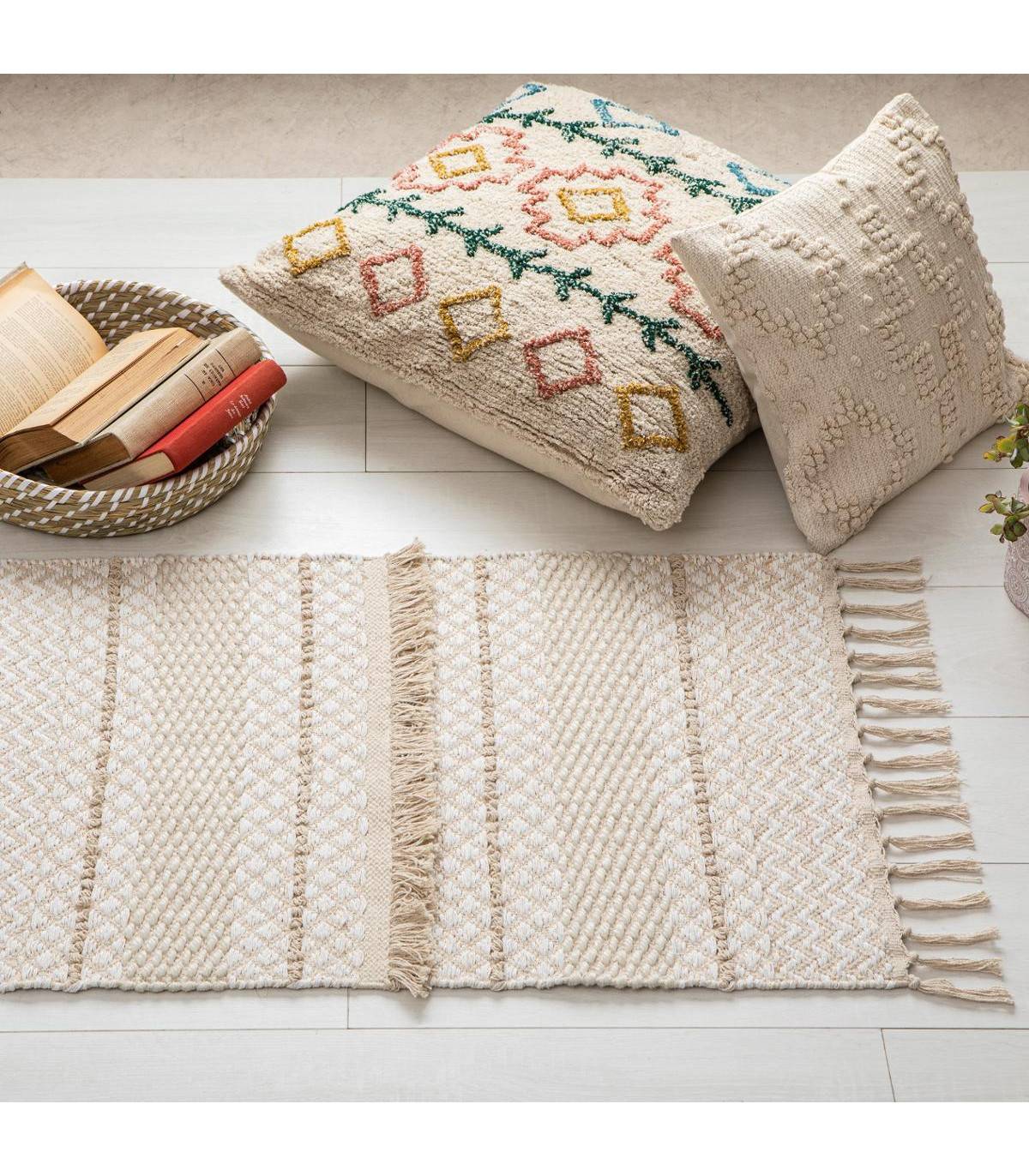 Tapis décoratif en Coton motif sable et cuivre 60 x 90 cm - Imagen 3