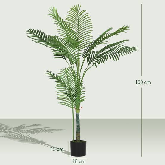 Plante artificielle intérieure 150 cm, palmier arbre artificiel avec pot en plastique et flocage - Image 5