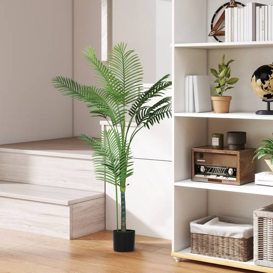 Plante artificielle intérieure 150 cm, palmier arbre artificiel avec pot en plastique et flocage - Image 3