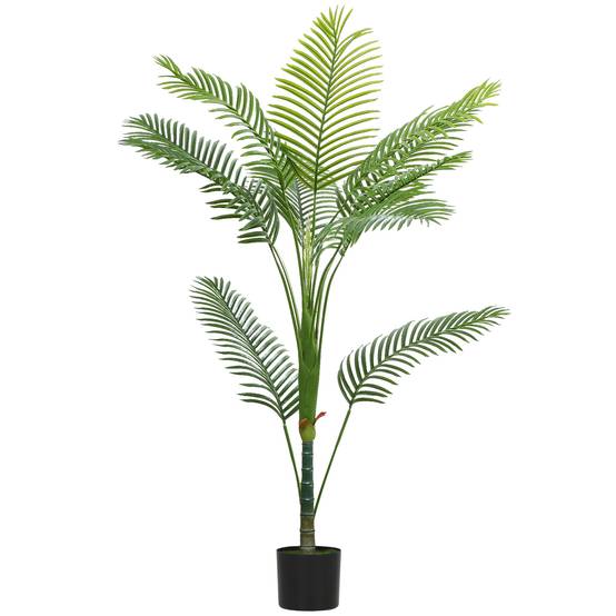 Plante artificielle intérieure 150 cm, palmier arbre artificiel avec pot en plastique et flocage - Image 1