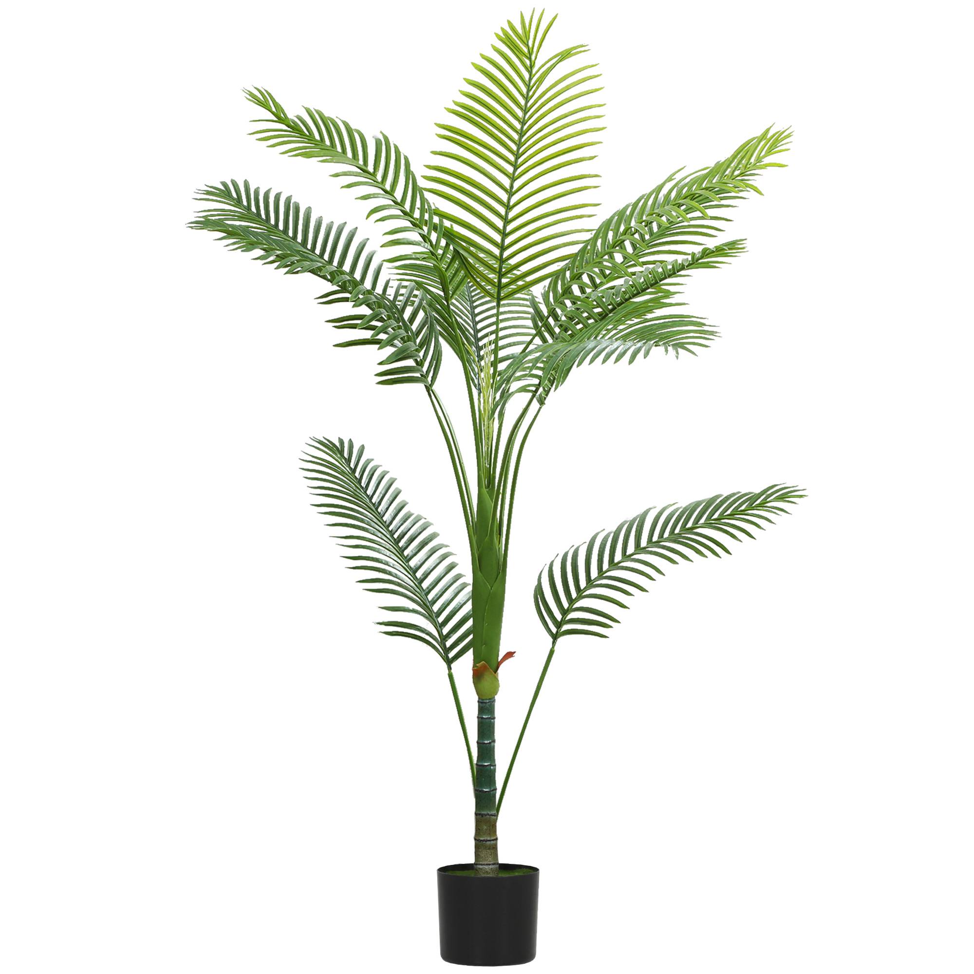 Plante artificielle intérieure 150 cm, palmier arbre artificiel avec pot en plastique et flocage - Image 1