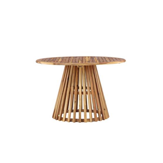 Table de Jardin Ronde en Bois "Lumpur" 120cm Naturel - Image 2