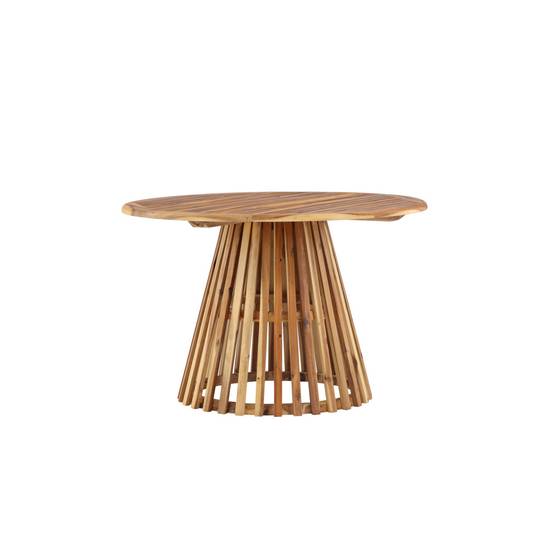 Table de Jardin Ronde en Bois "Lumpur" 120cm Naturel - Image 3