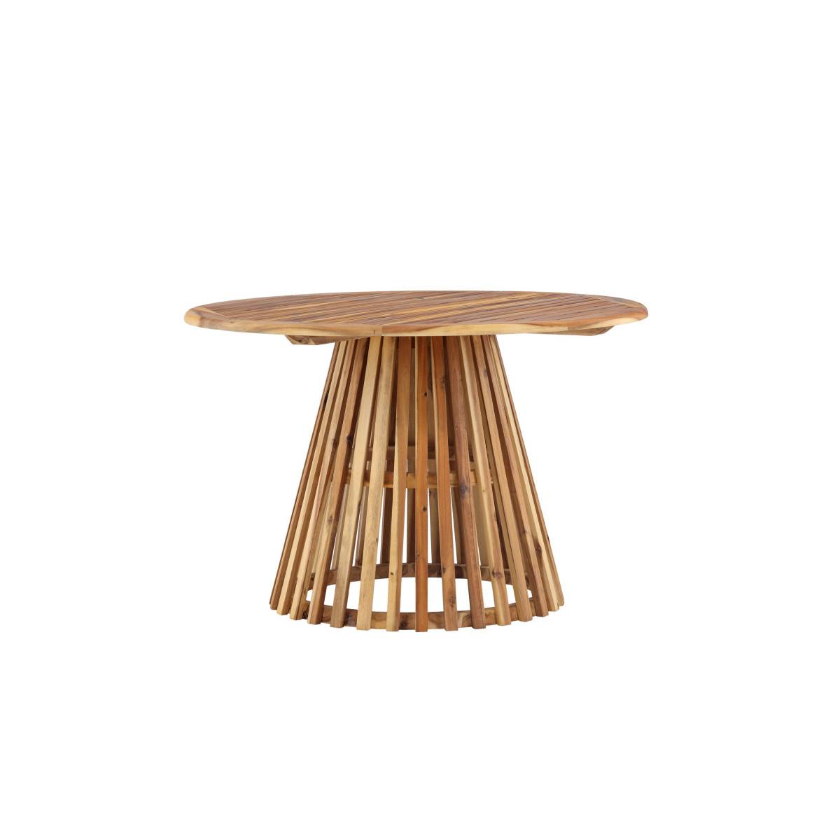 Table de Jardin Ronde en Bois "Lumpur" 120cm Naturel - Image 3