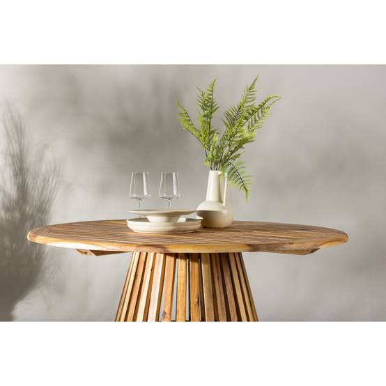 Table de Jardin Ronde en Bois "Lumpur" 120cm Naturel - Image 6