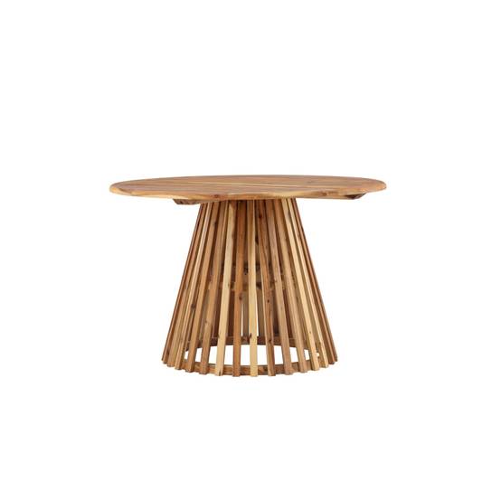 Table de Jardin Ronde en Bois "Lumpur" 120cm Naturel - Image 4