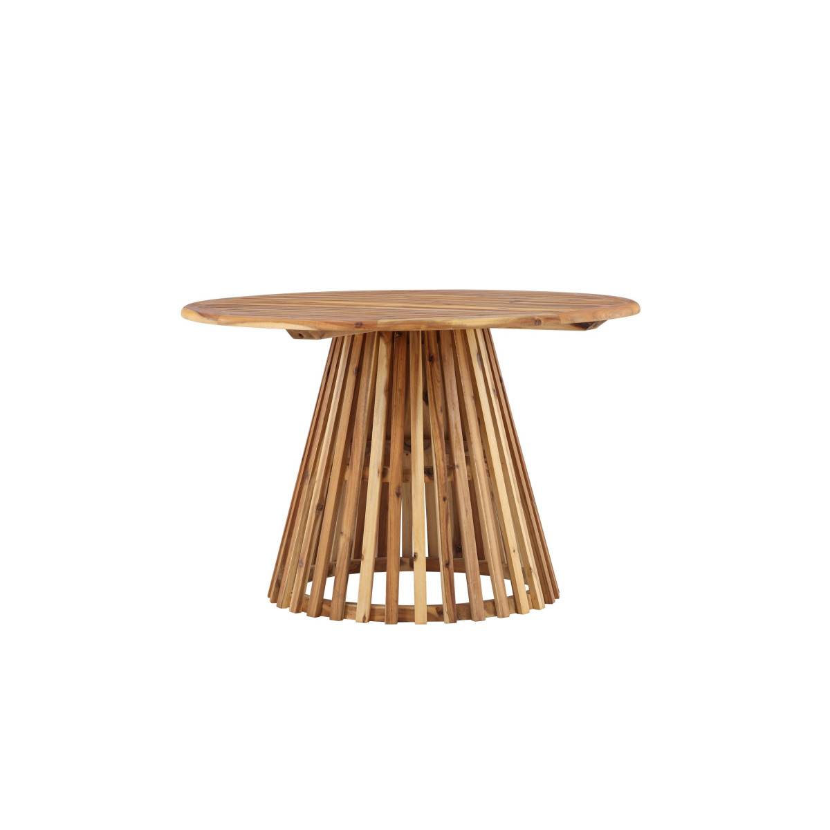 Table de Jardin Ronde en Bois "Lumpur" 120cm Naturel - Image 4