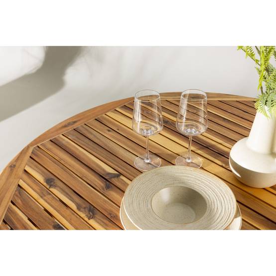 Table de Jardin Ronde en Bois "Lumpur" 120cm Naturel - Image 7