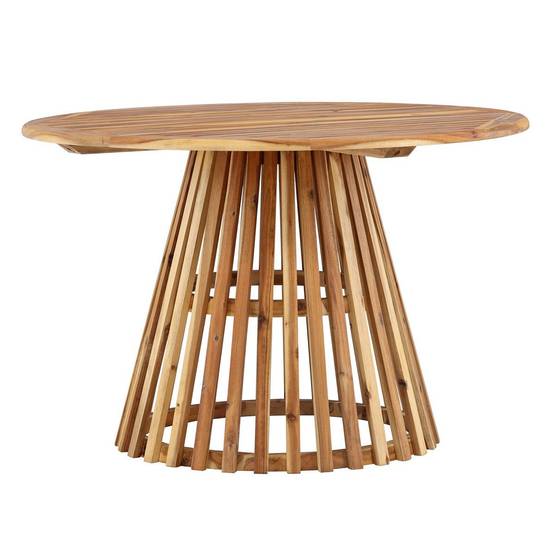 Table de Jardin Ronde en Bois "Lumpur" 120cm Naturel - Image 1