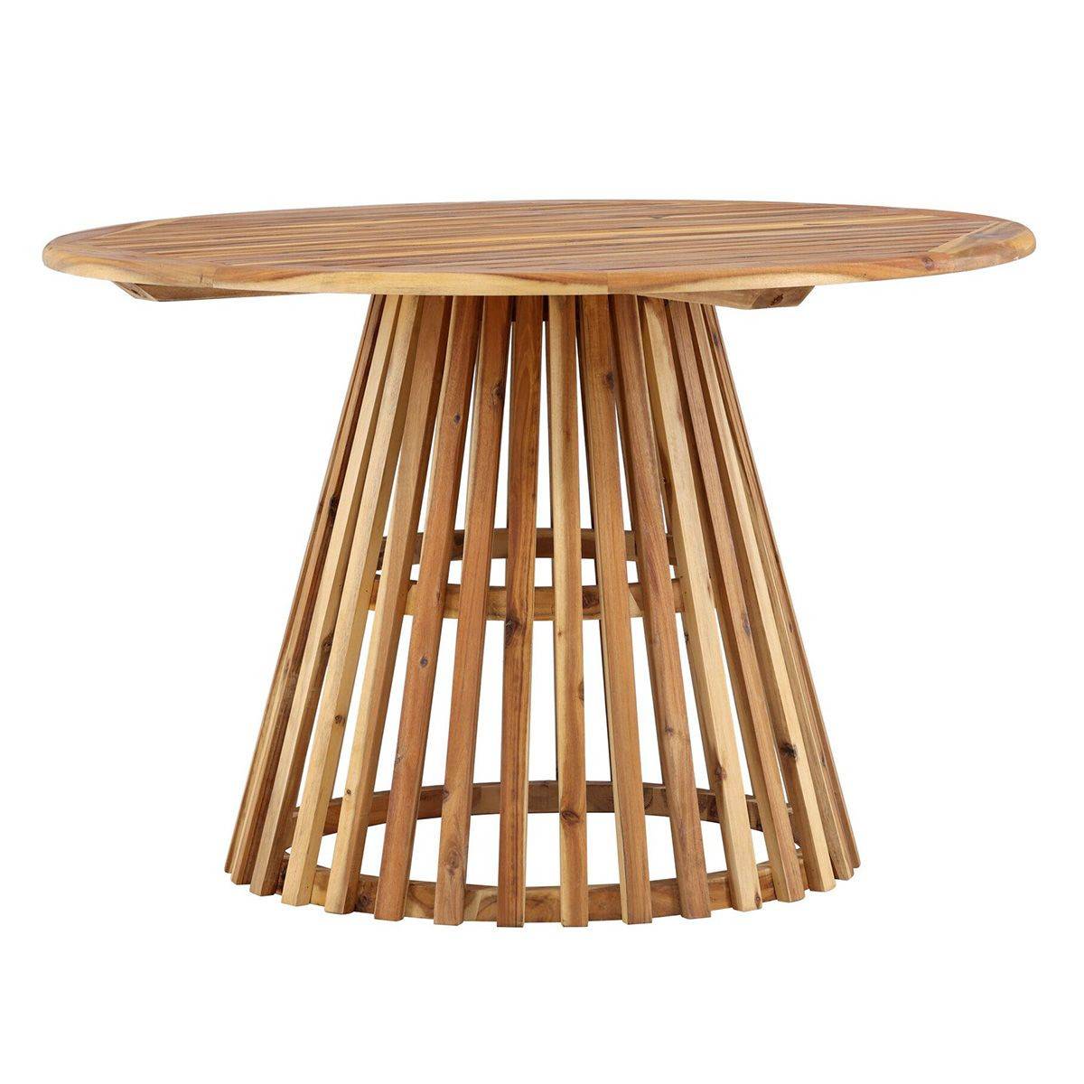 Table de Jardin Ronde en Bois "Lumpur" 120cm Naturel