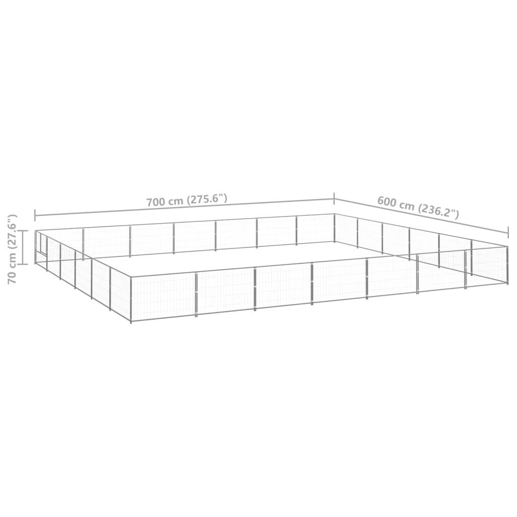Vidaxl - Chenil Argenté 42 m² Acier vidaXL 3082175 - Imagen 3