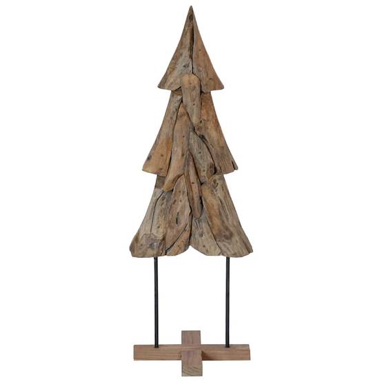 Arbre de Noël design en bois de teck massif pour décoration intérieure 120 cm – ComfortXL Outdoor Living - Image 2