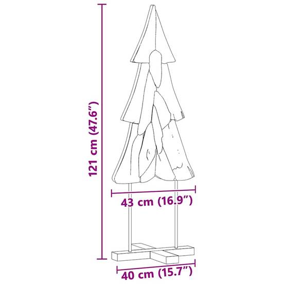 Arbre de Noël design en bois de teck massif pour décoration intérieure 120 cm – ComfortXL Outdoor Living - Image 9